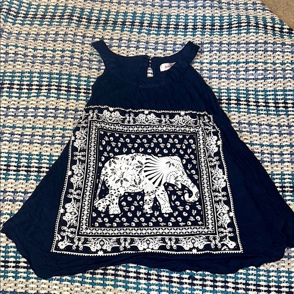 🩵3/$20🩵 Elephant Print Tank Top Bandana Navy Blue - Picture 2 of 5